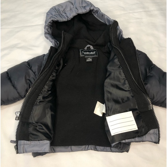 Rothschild Boys Black Gray Hooded Zip Jacket Size 6/9 Months - Picture 3 of 5